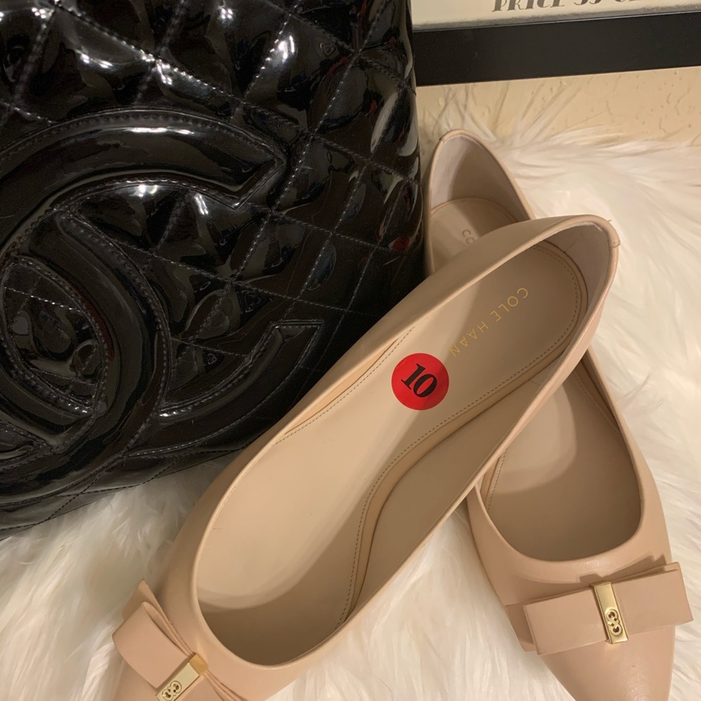 NWOB Size 6.5 COLE HAAN NUDE SKIMMER FLATS - Picture 2 of 8